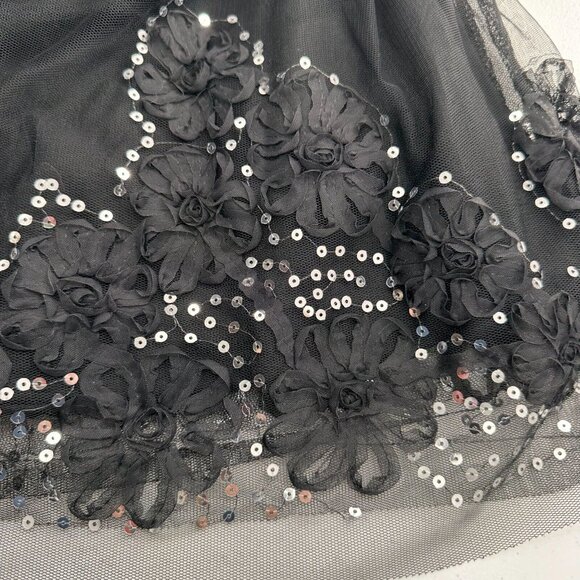 Knitworks Girls White & Black Sleeveless Dress 16 1/2 Necklace Tulle Holiday - Picture 12 of 12